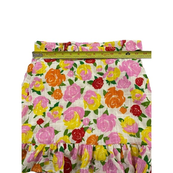 MANGO Pradera Colorful Floral Belted Skirt Lined‎ Size Small - Picture 3 of 8
